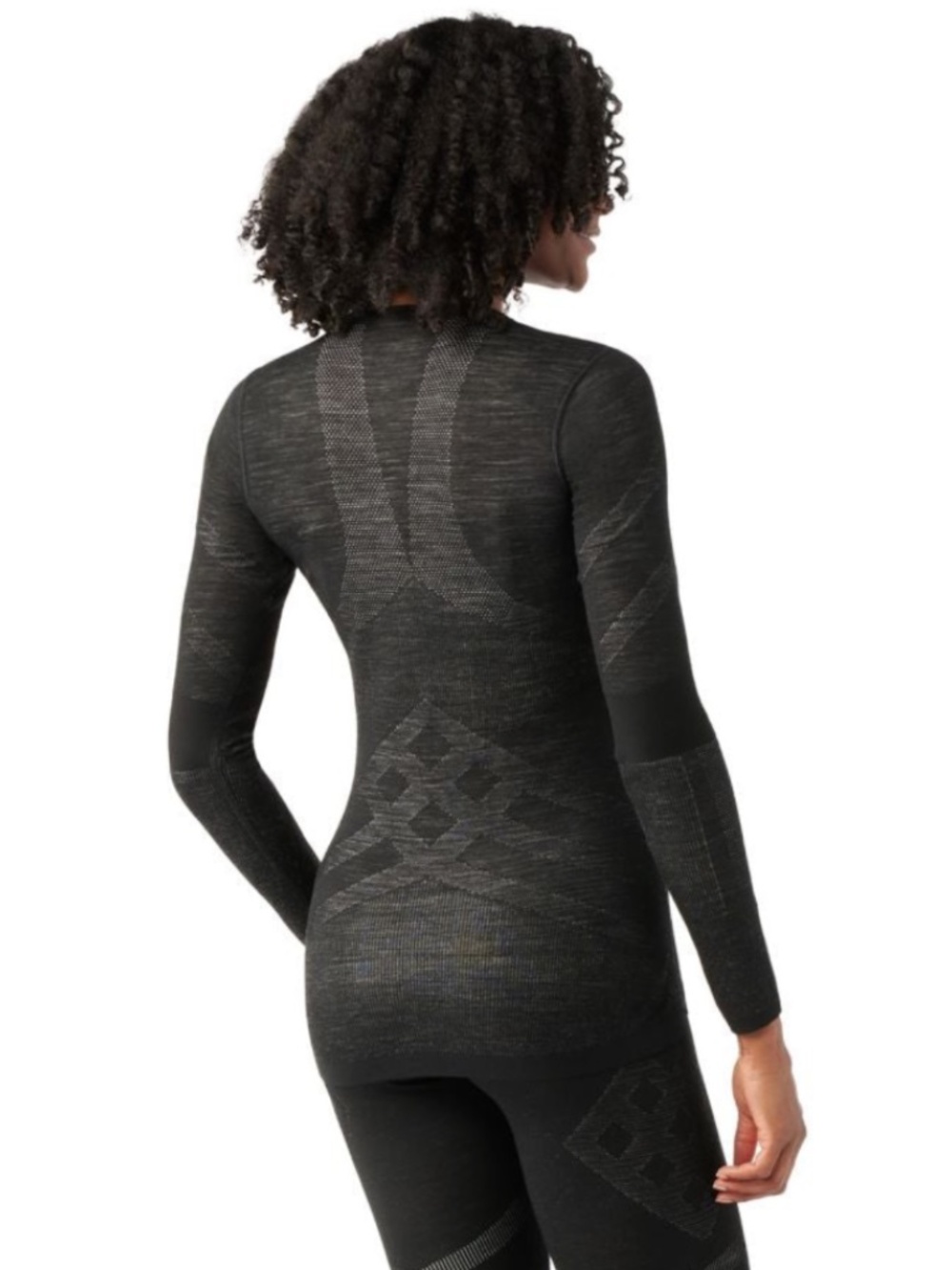 Smartwool Intraknit 200 Thermal Merino Base Layer Crew Black-White Large Women's - Picture 4 of 17